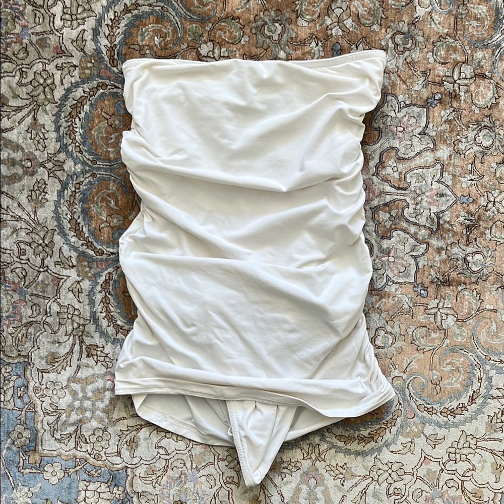 Strapless Ruched swimsuit (could also be worn as a top)